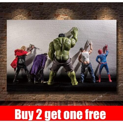 Funny Marvel Avengers Superhero Paintings Canvas Painting Poster And Print Wall Art Picture For Living Room Home Decor Cuadros