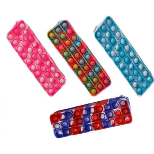 2021 Brand New Squeeze Bubble Pen Bag for Stationery Makeup Puzzle Decompression Large Capacity Stationery Box Coin Purses