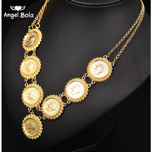 NEW Muslim Allah Necklace Arabic Coin Necklace for Women Gold Color Arab/Africa Islamic Like Jewelry Make Money Gift Lucky