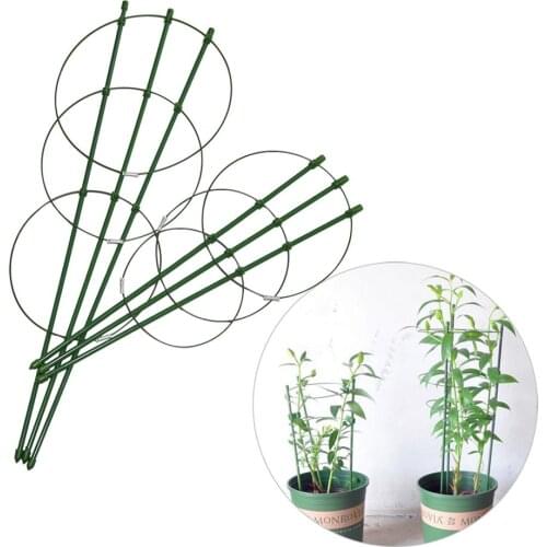 Plastic Coated Steel Plant Support Frame 45cm/60cm Climbing Vine Rack Durable Creative Flower Vegetables Decorative Bracket 5Pcs