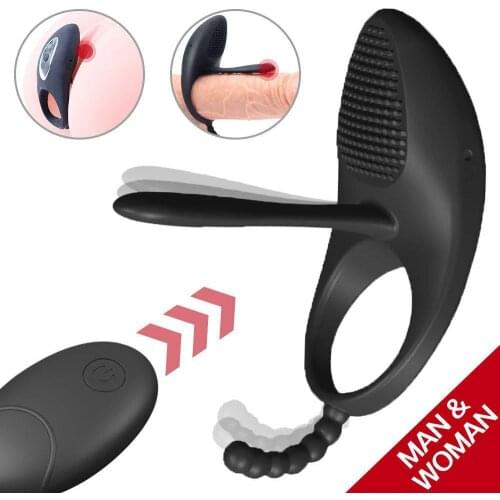 Wholesale Penis vibration cock cock prostate massage delay ejaculation clitoris stimulator anal beads vibro panties sex toys for