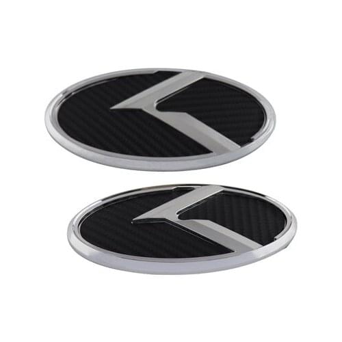 Pair Chrome carbon fiber K logo for 2011-2015 OPTIMA K5 Front Rear Emblem Badge Sticker