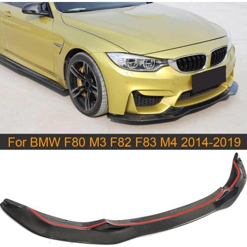 Car Front Bumper Lip Spoiler For BMW F80 M3 F82 F83 M4 2014 - 2019 Coupe Convertible Sedan Front Lip Splitters Carbon Fiber