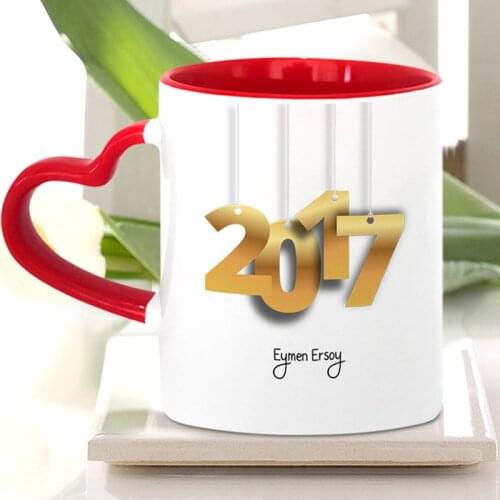 Personalized Red Heart Mug Cup (Christmas Theme-1)