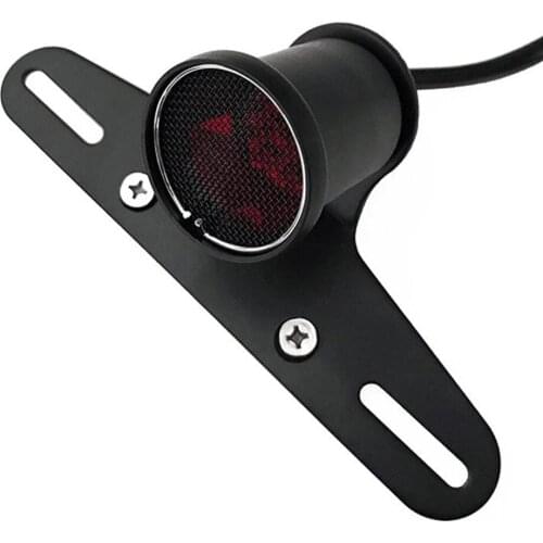 Retro Stop Vintage License Plate Lamp Brake Tail Light For Cafe Racer