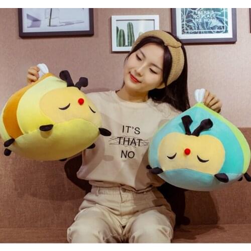 Xmas Birthday Gift Colorful Bee Honeybee Doll Soft Comfy Sofa Cushion Plush Toy Stuffed Animal Room Car Decor Baby Sleep Present