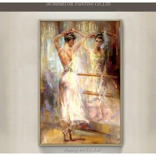 Hand Painted HQ Ballet Handmade Canvas Spanish Dancer Painting Impression Figure Oil Painting Wall Pictures for Living Room