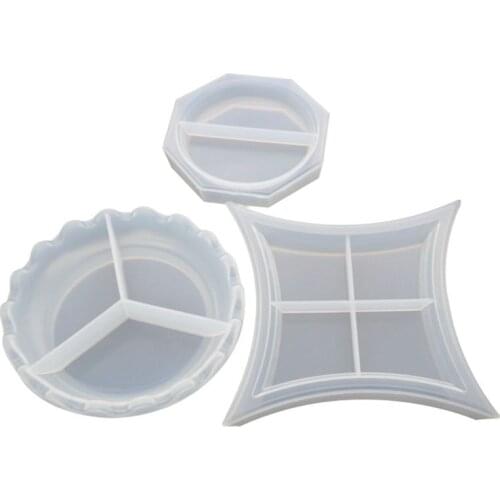 DIY Crystal Epoxy Mould Irregular Plate Molds High Mirror Handmade Coaster Mold