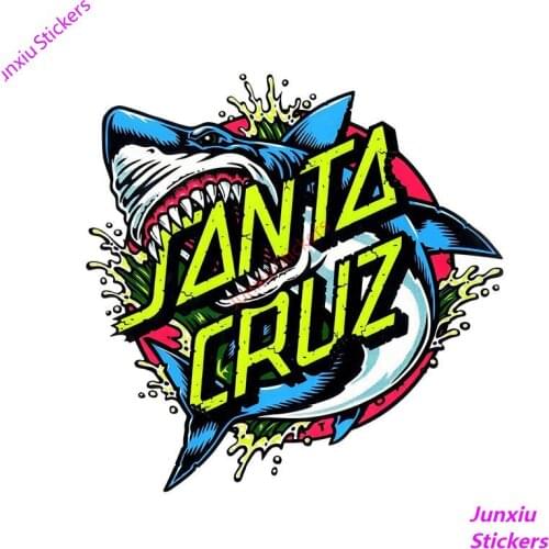 Santa Cruz Funny Shark Colorful Car Stickers and Decals for Refrigerator Bumper Window Decal Waterproof Accessories KK12*12cm