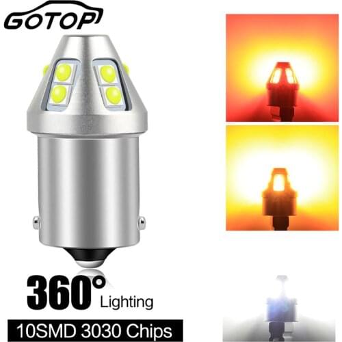 1pcs 360° P21W 1156 BA15S Led Bulb BAU15S PY21W 1157 BAY15D P21/5W Car Light Turn Signal Reverse Brake Light Auto 10SMD 3030 12V