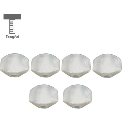 Tooyful 6 Pieces Plastic Acoustic Guitar Tuning Pegs Keys Buttons Caps Handle Knobs White Guitar Replacement Parts