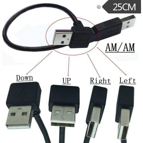Up Down Right Left Angled usb 2.0 USB A male - male angle extension cable 0.25m