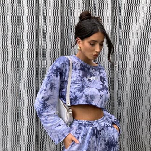 Letter Embroidery Round Neck Long Sleeve Clothing Women Autumn and Winter Fashion Slim Printed Sweater Cropped Top