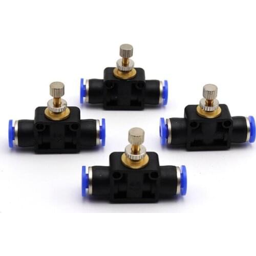 1PC SA-4 SA-6 SA-8 SA-10 SA-12 Tube O/D 4mm-12mm Air Flow Speed Control Valve Pneumatic Connectors Push In Fittings