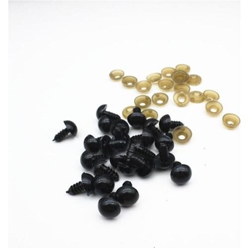 100PCS Black Plastic Doll Eyes Safety Eyes For Teddy Bear Stuffed Toys DIY Dolls Toys Accessories Dolls Craft Eyes With Washer