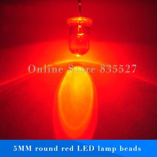 1000PCS/LOT 5MM red LED super bright crystal / light-emitting diodes round head