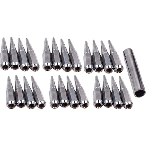 24Pcs M14x1.5 Solid Spike Lug Nuts for Ford F150 for Tahoe Silverado 1500 for Chevy Tahoe 4.4" Tall w/ 1 Socket Key