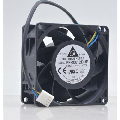 Delta Electronics PFR0812DHE DC 12V 2.54A 80x80x38mm 4-wire Server Cooling Fan