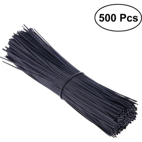 500pcs 15cm Plastic Coated Iron Wire Twist Ties Cable Wrap Organizer Ties