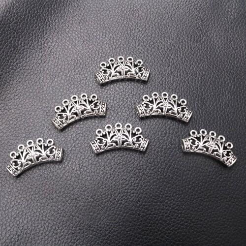 8pcs/lot Silver Plated Meniscus Multi-hole Connector Charm Metal Pendant DIY Earrings Bracelets Jewelry Handicraft Making