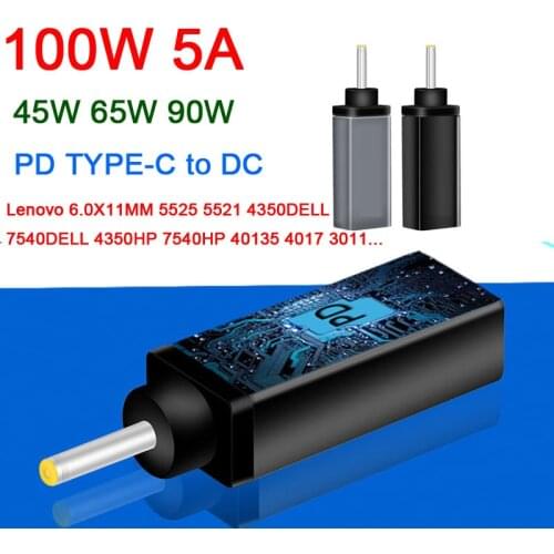 100W 5A PD decoy trigger adapter USB TYPE-C to DC 5525 5521 4350 7450 fast charge adapter PLUG computer notebook power charging