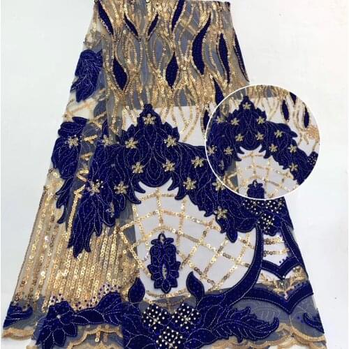 African Lace Fabric 2021 Embroidery Nigerian Velvet Lace Fabric High Quality French Tulle Lace Fabric For Women ZX37831