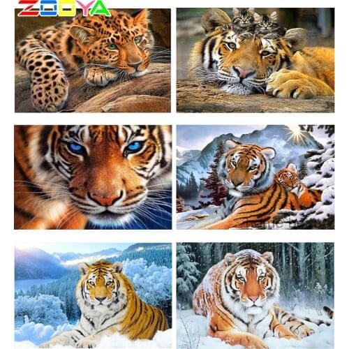 Diy Diamond Embroidery Round Rhinestones The Walking Beast Panther Cross Stitch Diamond Painting Animal Home Decoration Cd005