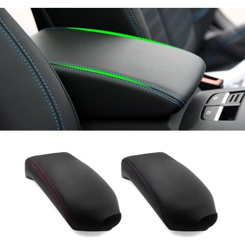 Soft Leather Center Armrest Cover For Audi A3 2017 2018 Car Center Control Armrest Box Skin Cover Sticker Trim