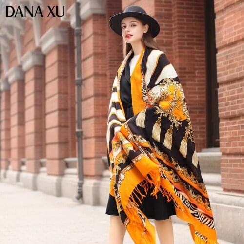DANA XU Bufanda Mujer Wool Poncho Head Women Lady Carf And Warm Shawl Stoles Bandana Scarf Hijab Luxury Brand Turkish Pashmina