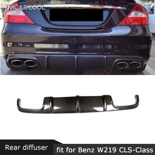 For Mercedes-Benz W219 CLS63 AMG 2004 - 2010 Rear Lip Diffuser Spoiler CLS Class Carbon Fiber Back Bumper Protector Car Styling