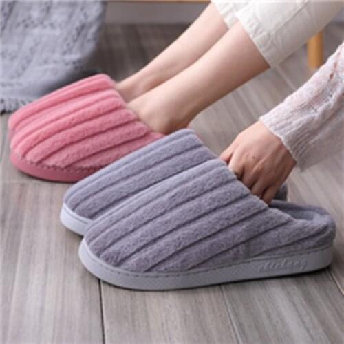 Winter Mens And Womens Cotton Slippers Warm And Comfortable Lovers Home Fall/Winter Indoor Cotton Slippers