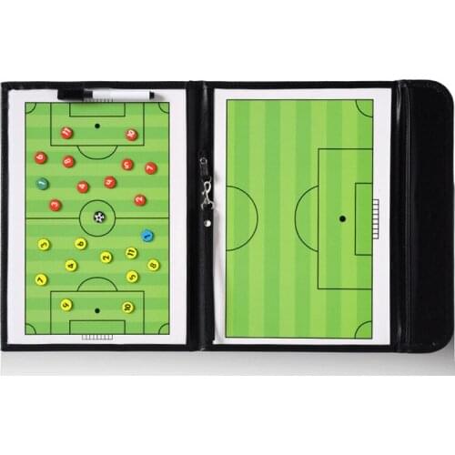 Soccer Football Tactic Coach Board Leather PVC Teaching Trainning Assisitant Portable Fold Magnetic Command Boards