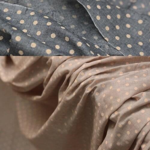 HH dyeing water jade lovely dot print Ramie cotton printing fabric 1.5 meters wide