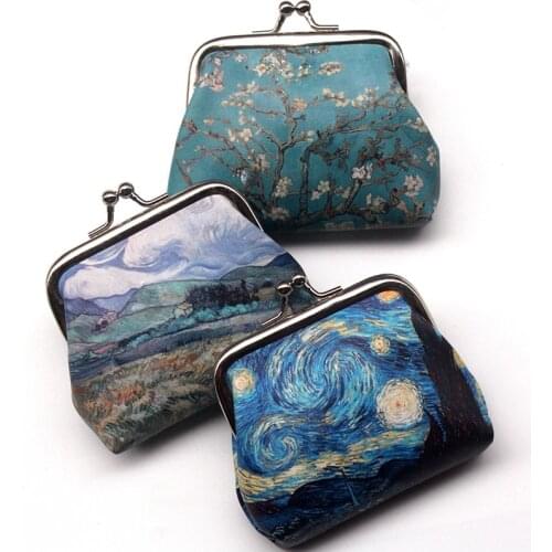 PU Leather Vintage Girl Hasp Coin Purses Women Printing Zero Wallet Ladies Clutch Change Purse Female Mini Money Bag