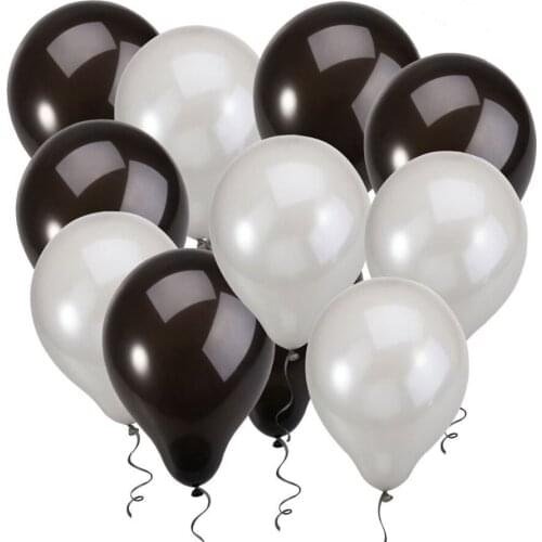 Latex Balloons,12 inch Black Silver Balloons for Wedding Birthday Party,50pcs helium balloon
