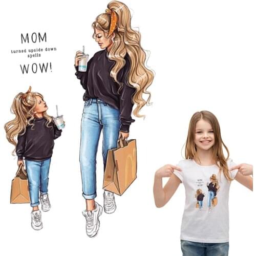 Shopping Mom Girl Stickers On Motorcycle Heat Transfer Badges New Design Washable Clothing Deco Diy Accessory Clothes Stickers