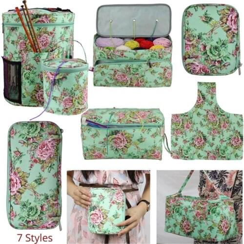 New Empty Yarn Storage Bag DIY Weave Crochet Hook Bag 7 Styles Crochet Hook And Knitting Bag For Hooking And Knitting Sewing