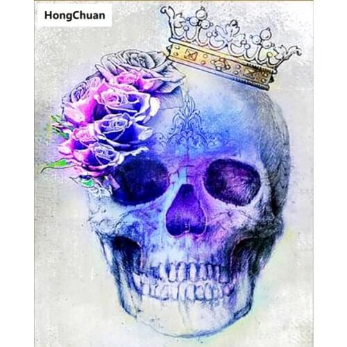 New product cartoon skull diamond painting DIY mosaic handmade 5D diamond embroidery cross stitch kit home decoration Christmas