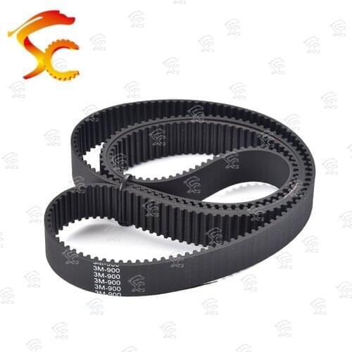 2pcs HTD3M belt 900 3M length 900mm width 9mm/10mm/12mm/15mm 300 teeth 3M timing belt rubber closed-loop belt 900-3M 3M Belt