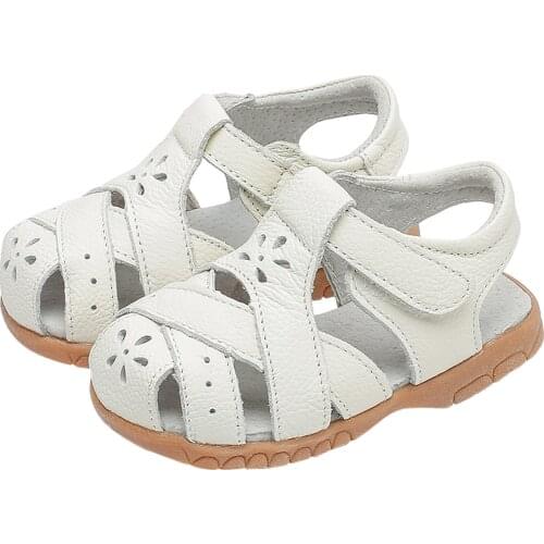 Baby Newborn Girls Solid Hollow Out Sandals Shoes Anti-Slip Sole Leather Flats Toddler Infant Outdoor First Walker Shoes