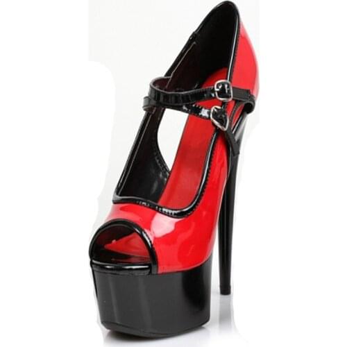 New Brand Platform Shoes Women Toe Peep Red Pate High Heels Pumps Sexy Women Shoes Fashion Wedding Bridal Shoes