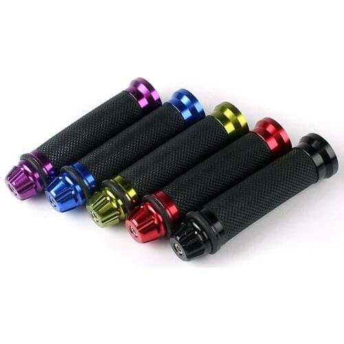 1 Pair Motorcycle Universal Grip Anti-Slip Soft Rubber Aluminum Alloy Throttle Grip Handle Sleeve Ergonomi