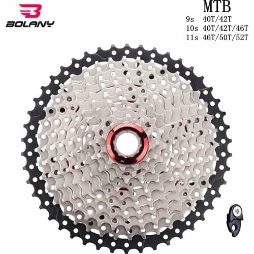 BOLANY Bicycle Cassette 9 10 11 Speed MTB bike freewheel 11-40T/11-42T / 11-46T / 11-50T / 11-52T for ALIVIO / DEORE / SLX / XT