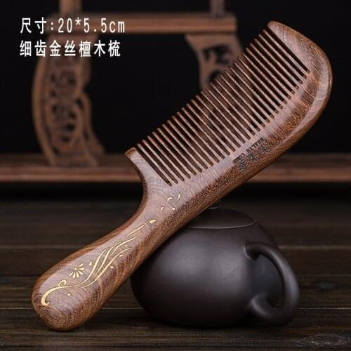 High Quality and Durable Green Sandalwood Comb Natural Wood Peach Comb Anti-hair Loss Comb