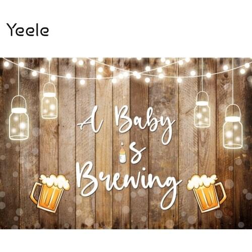 Yeele Wooden Board Photocall Backdrop Baby Shower Glitter Light Beer Buring Background Photographic For Photo Studio Photography