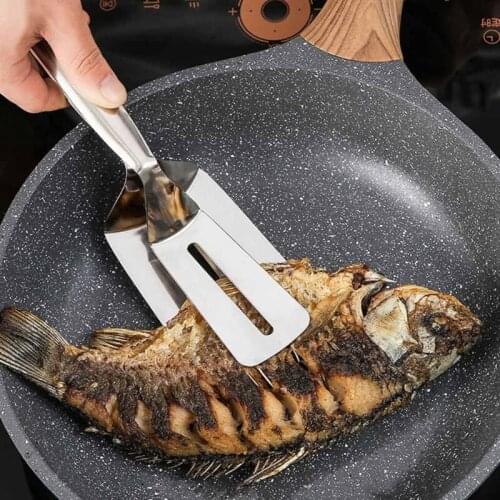 Stainless Steel Fried Steak Shovel Barbecue Tongs Fish BBQ Clamp Bread Meat Clip