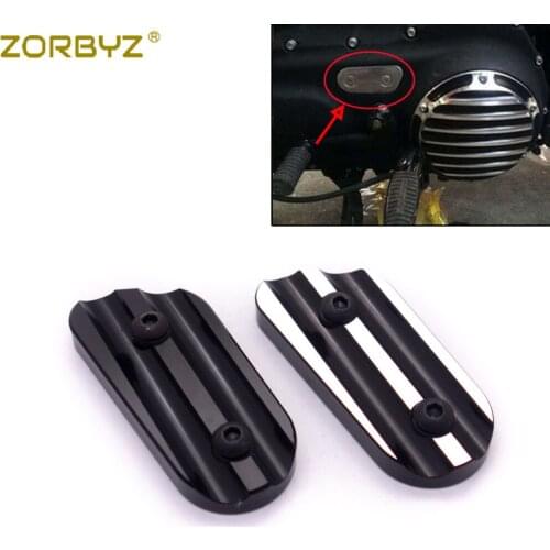 ZORBYZ Motorcycle Black CNC Finned Chain Inspection Cover For Harley Sportster XL883 XL1200 2004-2018