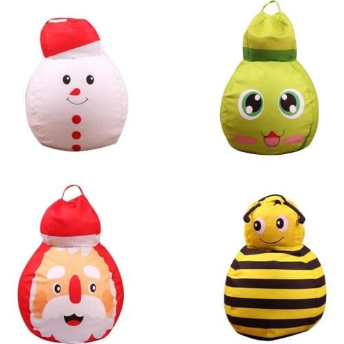 10pcs/lot 26 inch Santa Claus snowman Storage Stuffed honeybee Animal Storage Bean Bag Portable Kids Clothes Toy Storage Bags