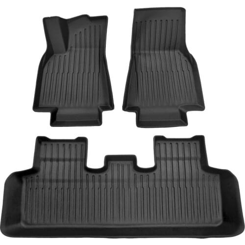 3PCS/6PCS Car Floor Mats for Tesla Model Y TPE Black Foot Mat Car Interior Accessories foot pad Trunk mat