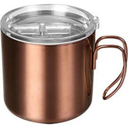 400ml Anti-scalding Stainless Steel Water Bottle Double-layer Camping Kettle with Lid for Outdoor Sports Stainless Water Bottle